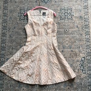 Vince Camuto rose gold chevron pattern dress